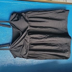 Black swim top and bottom